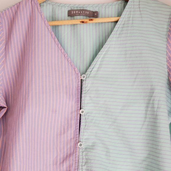 209 wst 38 Women's Medium Button Down Tie Top - Picture 3 of 8